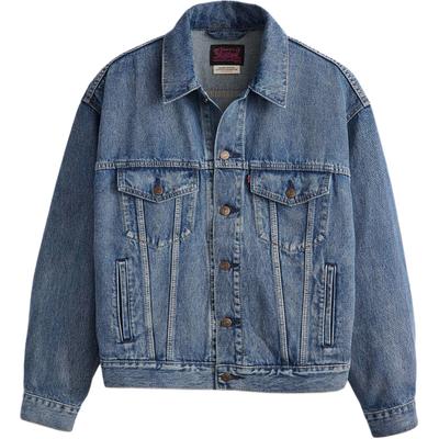 Levis Simple Comfortable Versatile Back Embroidered Long Sleeve Denim Jacket Unisex Jackets 002FF-0000