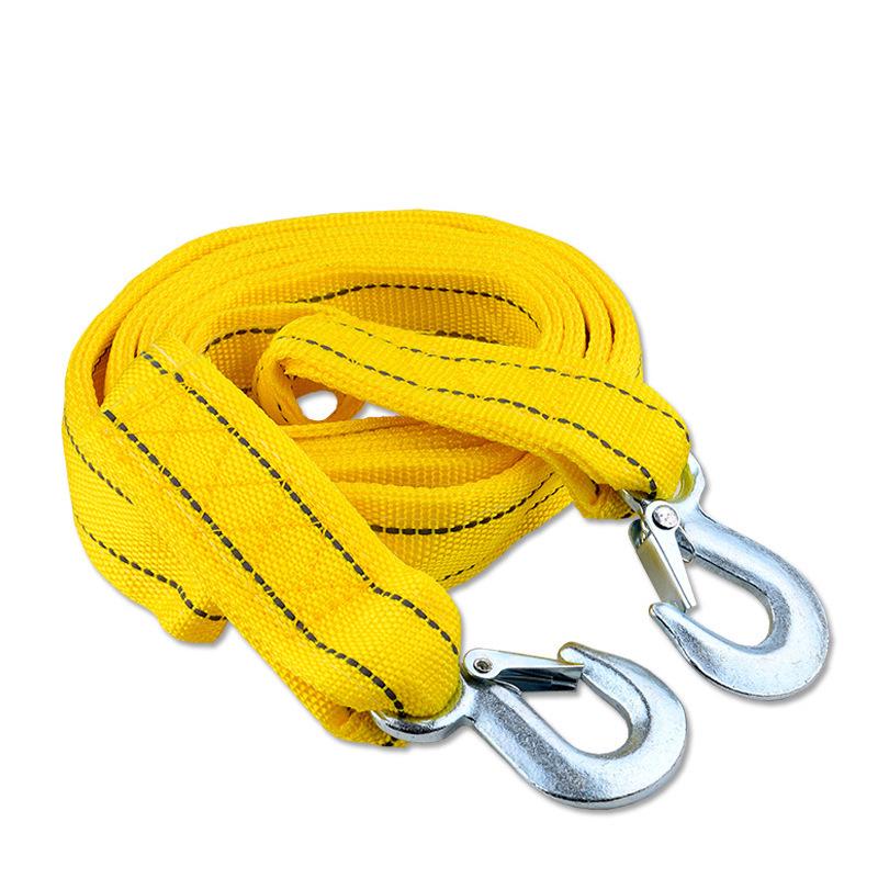 Safe Travel Steel Wire Car Tow Rope - Reinforced Emergency Tie-Down Strap