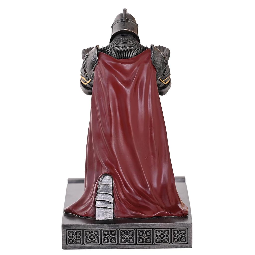 HDMbigmi King's Guard Leader Cloak Warrior Knight Pen Holder Cell Phone Stand, Ornament Knight Statue, Pen Stand Paperweight for Office or Home (Iron)