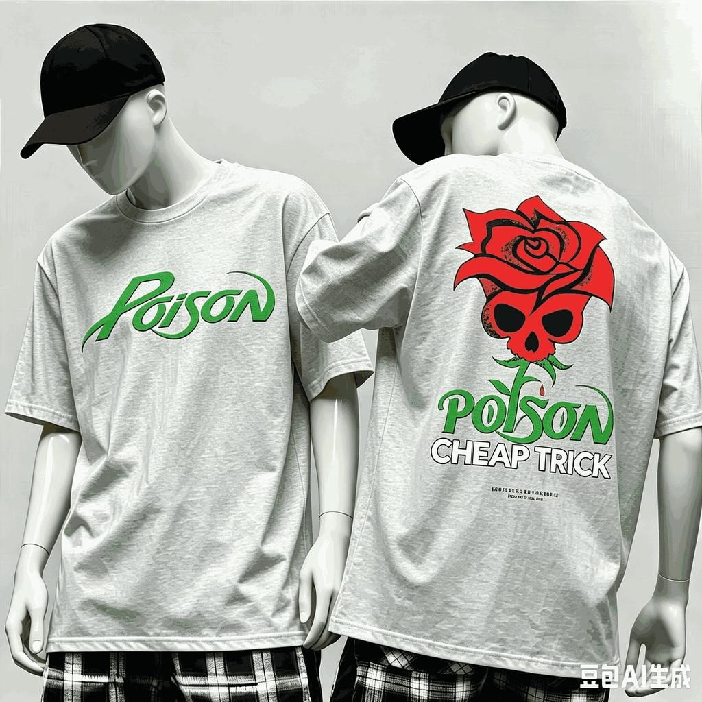 Poison Band World Tour T Shirt Unisex Unisex Fashion Vintage Hip Hop Streetwear Male Tshirts Oversized Unisex Harajuku Hip Hop Soft