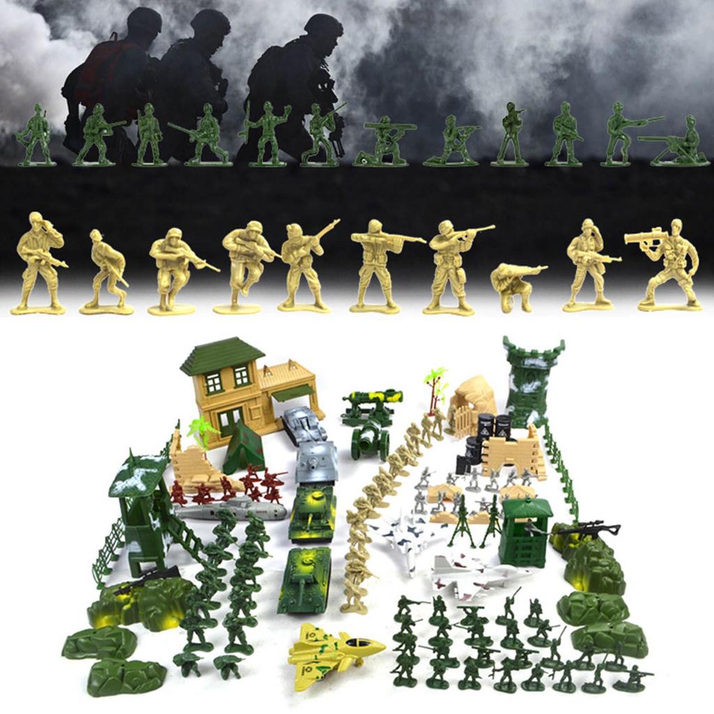 Military Toy Model Action Figure Plastic Soldiers Army Men Figures Soldiers Aircraft Tanks Turret Dioramas