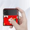 Hülle für Samsung Galaxy Z Flip 3 4 5G Schwarz Hart PC Telefongehäuse Z flip4 Luxus Segmentierte Abdeckung Weihnachten Cartoon