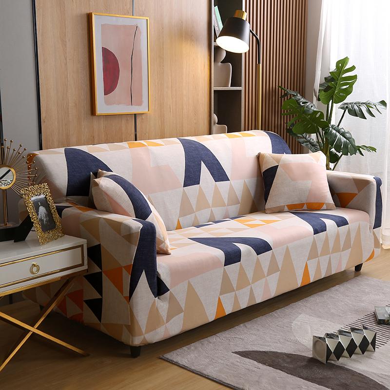 Geometry Sofa Cover for Living Room Stretch Slipcover Couch Cover Chair I Shape Big Sofa Cover 3 Seater Soft Furniture Protector