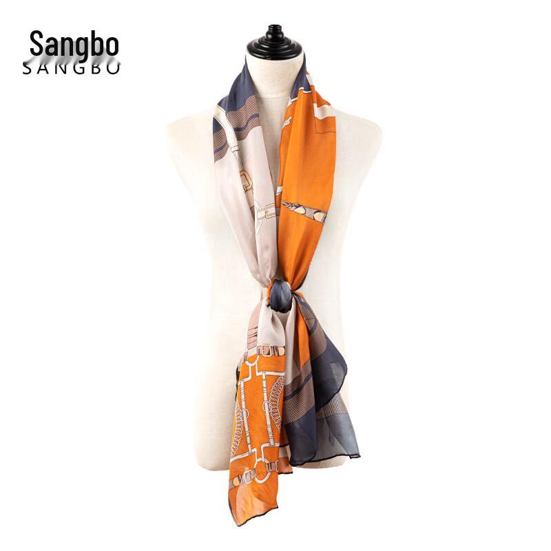 SANGBO Mulberry Silk Herringbone Scarf