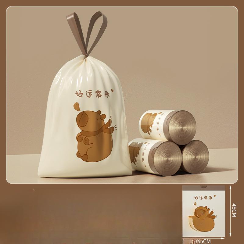 Reißfeste Müllbeutel mit KordelzugVerdickte, tragbare, selbstschließende Plastiktüten für Studentenwohnheime, Küche, HaushaltMüllsäcke