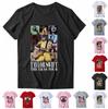 Lässiges T-Shirt mit lockerem Aufdruck für Damen, Rundhalsausschnitt, Pullover, kurzärmelig