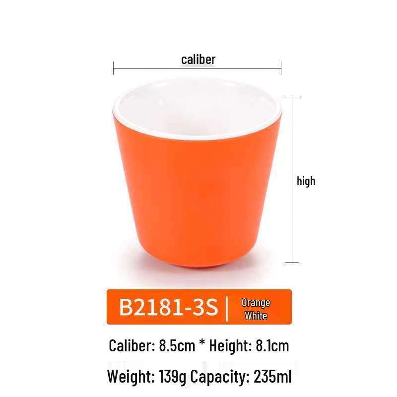 Dual-Color Melamine Tea Cup - Porcelain-Like Plastic Cup for Restaurants, Hot Pots, and Cafeterias