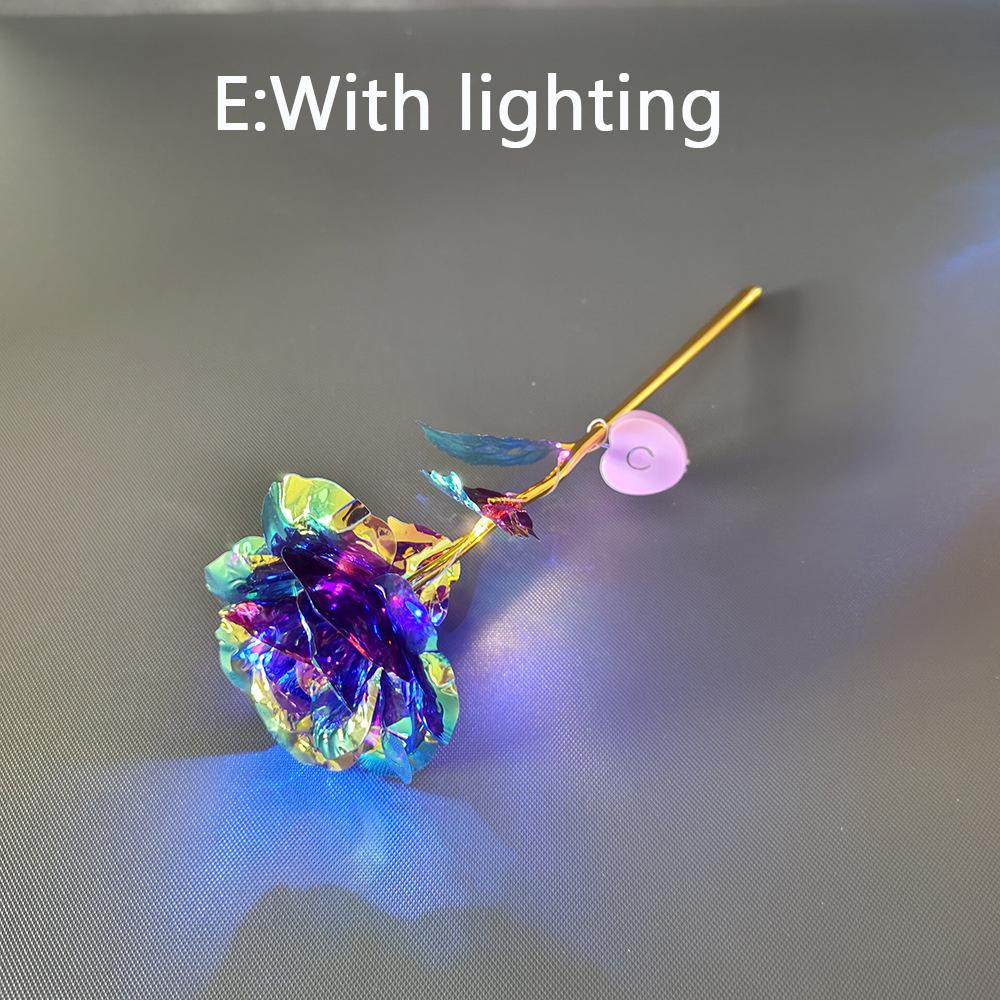 Led Valentine's Day Mother's Day Gift 24K Foil Plated Roses Artifical Flowers Wedding Decor Lover Lighting Roses Creative Gift