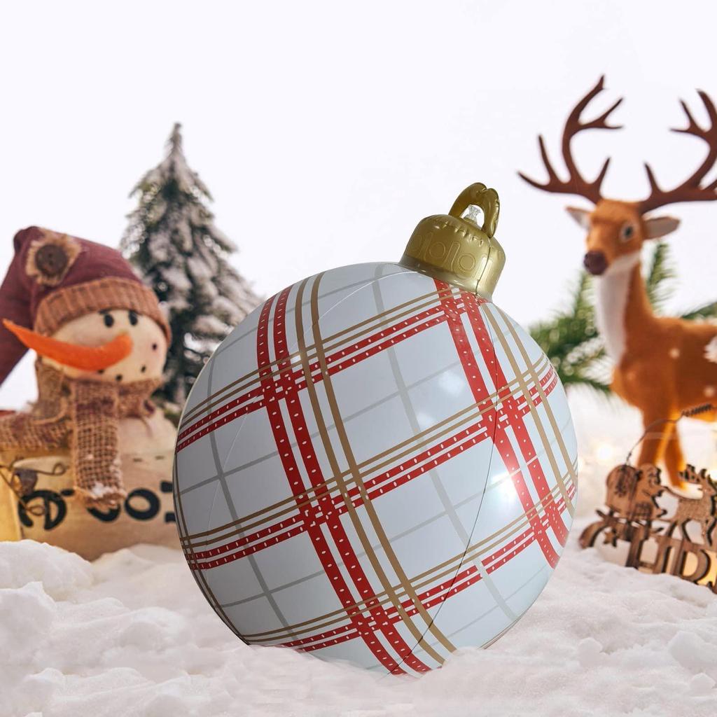 LED Inflatable Christmas Decoration Ball - Lighted Yard Balloon Atmosphere Light PVC