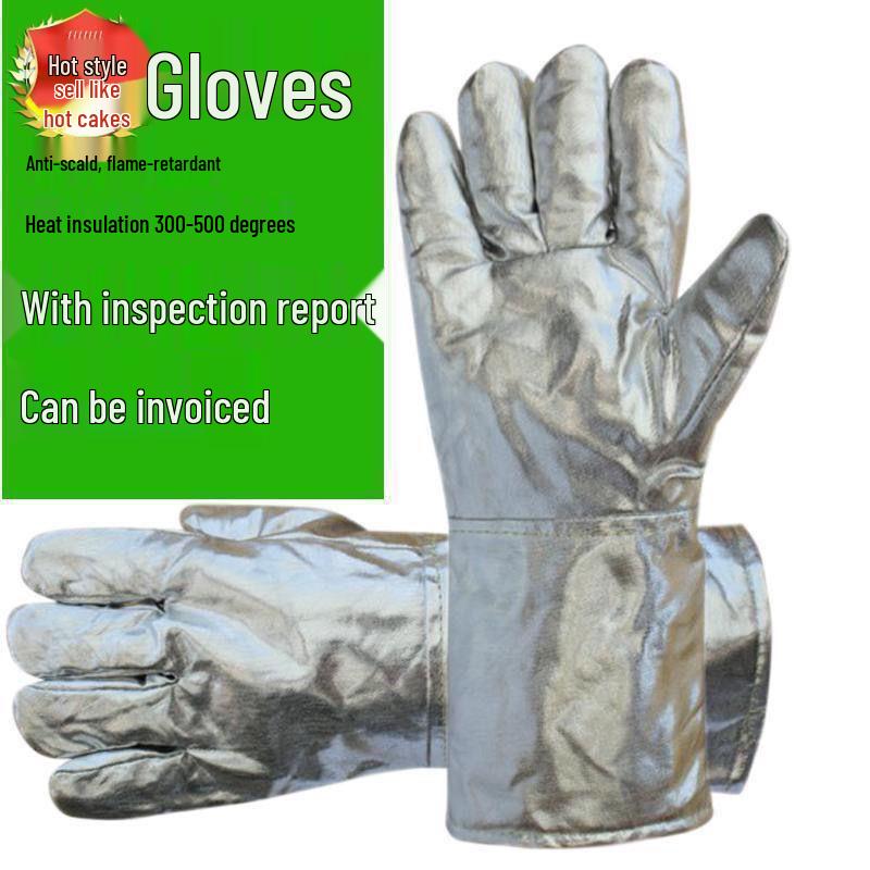 Heat-Resistant Aluminum Foil Gloves for High Temperature and Radiation Protection