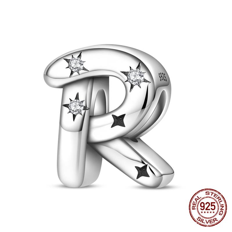 Original Charms Copper Fashion 26 Letters A-Z Charms Beads Fits 3Mm Original Bracelet For Women Diy Jewelry Gifts New In