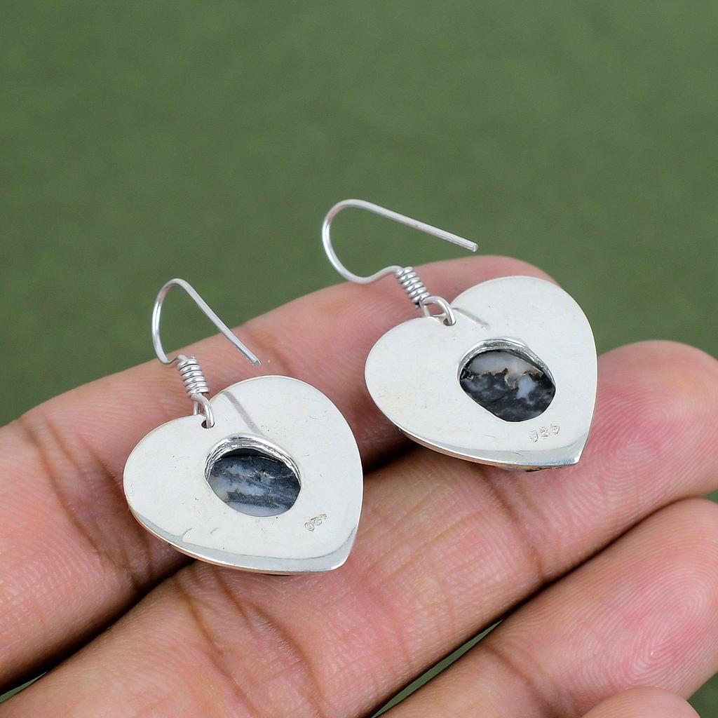 White Buffalo Turquoise Earring 925 Sterling Silver Earring Handmade Stylish Earring Gemstone Silver Jewelry Band New Earring Gifts For Mom
