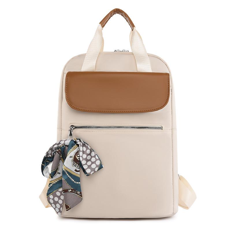 

Рюкзак Модный женский рюкзак из ткани Оксфорд большой емкости Повседневный рюкзак бежевый