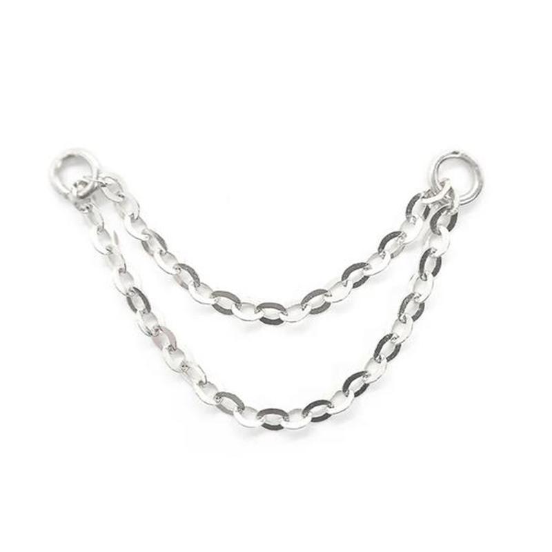 AIDE 1PC 925 Silver Zircon Piercing Chain Fit For Earring Hoops Ear Bone Studs DIY y2K Lucky Red Koi Fish Jewelry Accessories