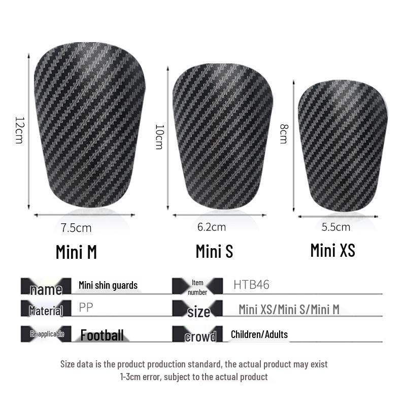 Temu Lightweight Carbon Fiber Style Mini Shin Guards - Pro Edition for Adults and Children
