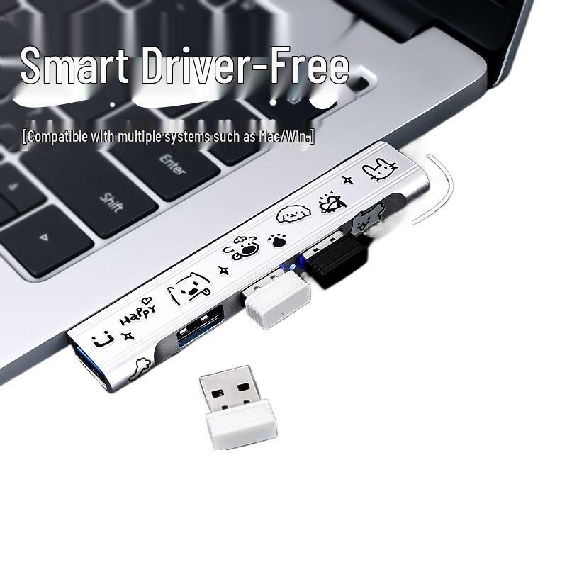 USB 3.0 Laptop Multi-Port Hub: 4-in-1 Docking Station Converter