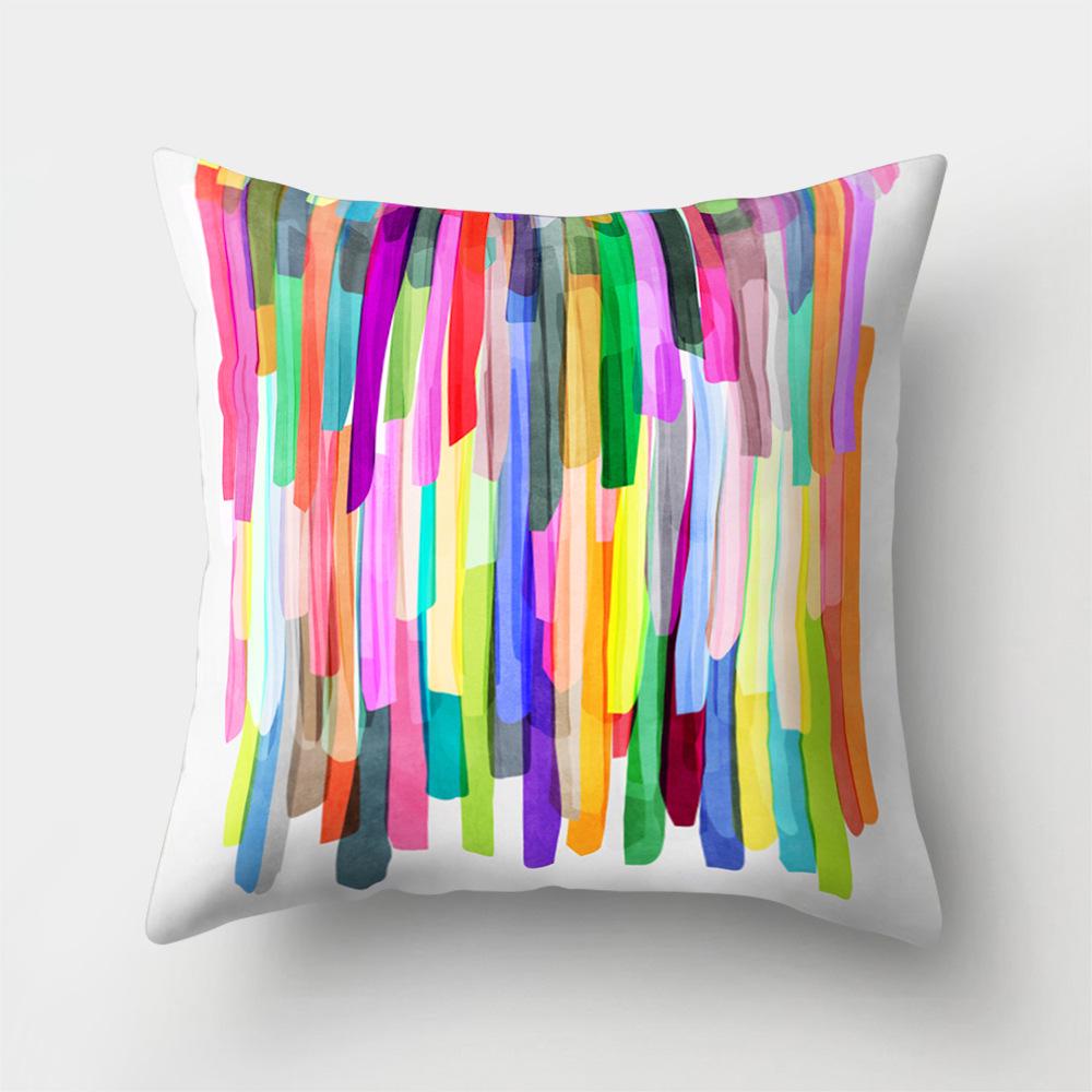 Creative Home Pictures Pillowcase Office Geometric Striped Flywheel Pillowcase Car Waist Pillowcase