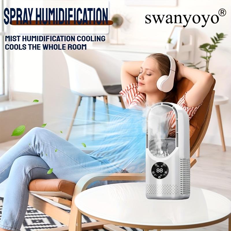Bladeless Fan, Spray High-efficiency Cooling Cooler, Office Desktop Fan Three-in-one USB-powered Desktop Fan Of Air Cooler, Night Light And Humidifier