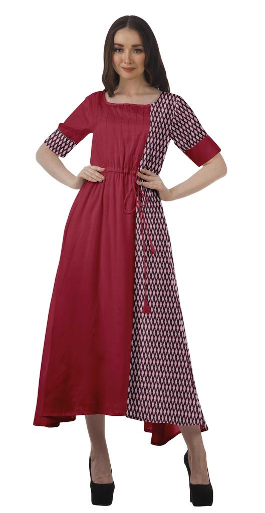 Moomaya Sukienka z krótkim rękawem, wizytowa, wiskozowa santoon, z dekoltem scoop dla