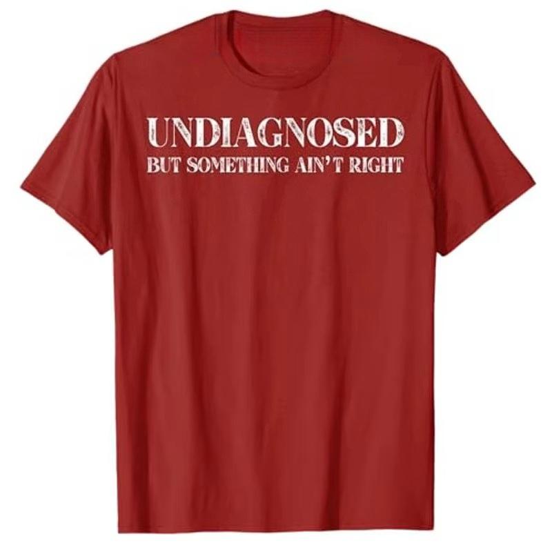 Недиагностировано, но что-то не так Футболка Юмор Забавные Буквы Напечатаны Саркастическая Крутая Хлопок Короткий Рукав Блузки S