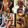 Women Erotic Choker Bra Briefs G-string Lace See Through Nightwear Underwear Set