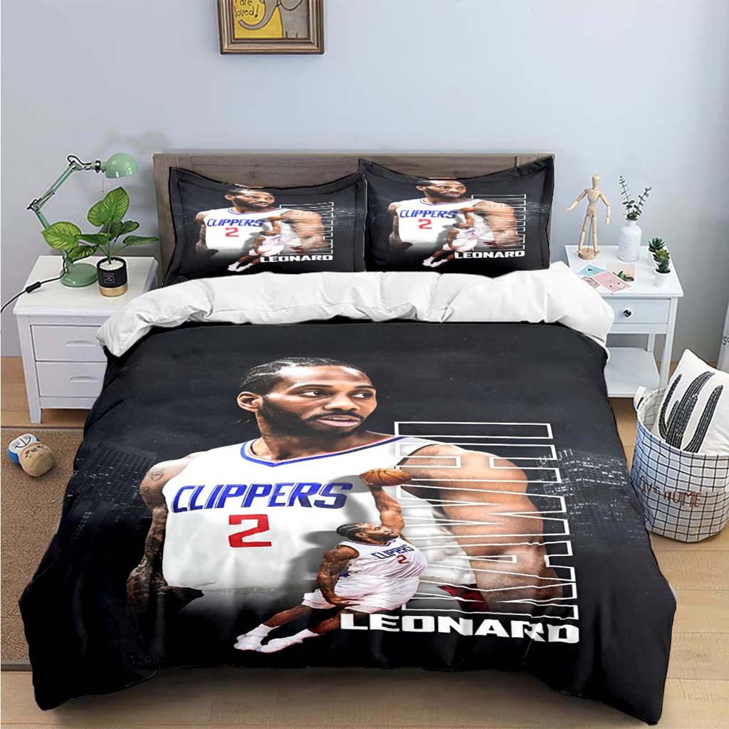 Fashion No2 Basketball Star K-Kawhi L-Leonard Print Bedding Sets Bed Supplies Set Duvet Cover Bed Comforter Set Bedding Set Gift