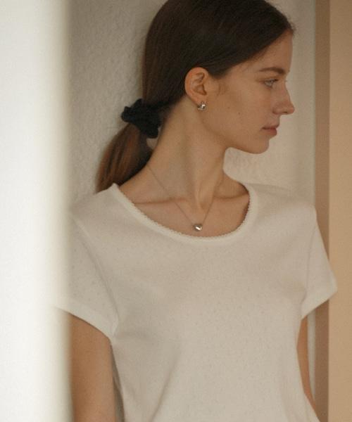 Nounbeleo Floral Eyelet Romantic T-Shirt_White