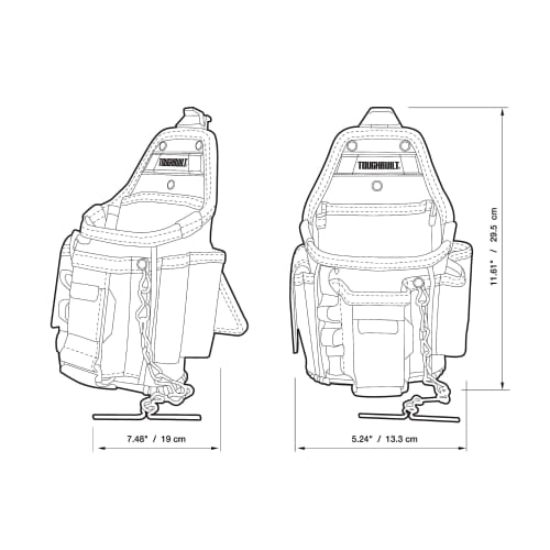 KNICKS TOUGHBUILT TB-CT-34 Small Electrician's Pouch, Polyester, Black