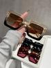 4PCS Unisex Classic Large Frame Fashion Sunglasses Square Frame Natural Look Photography Shades for Outdoor Driving Sunscreen