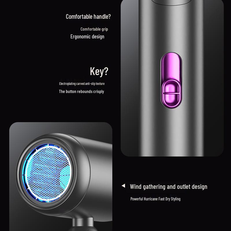 Foldable High-Speed Hair Dryer for Travel & Home, Portable with Constant Temperature & High Power