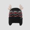 Christmas Antler Knitted Hat Women's Autumn Winter Warm Wool Hat Velvet Ear Protection Cap