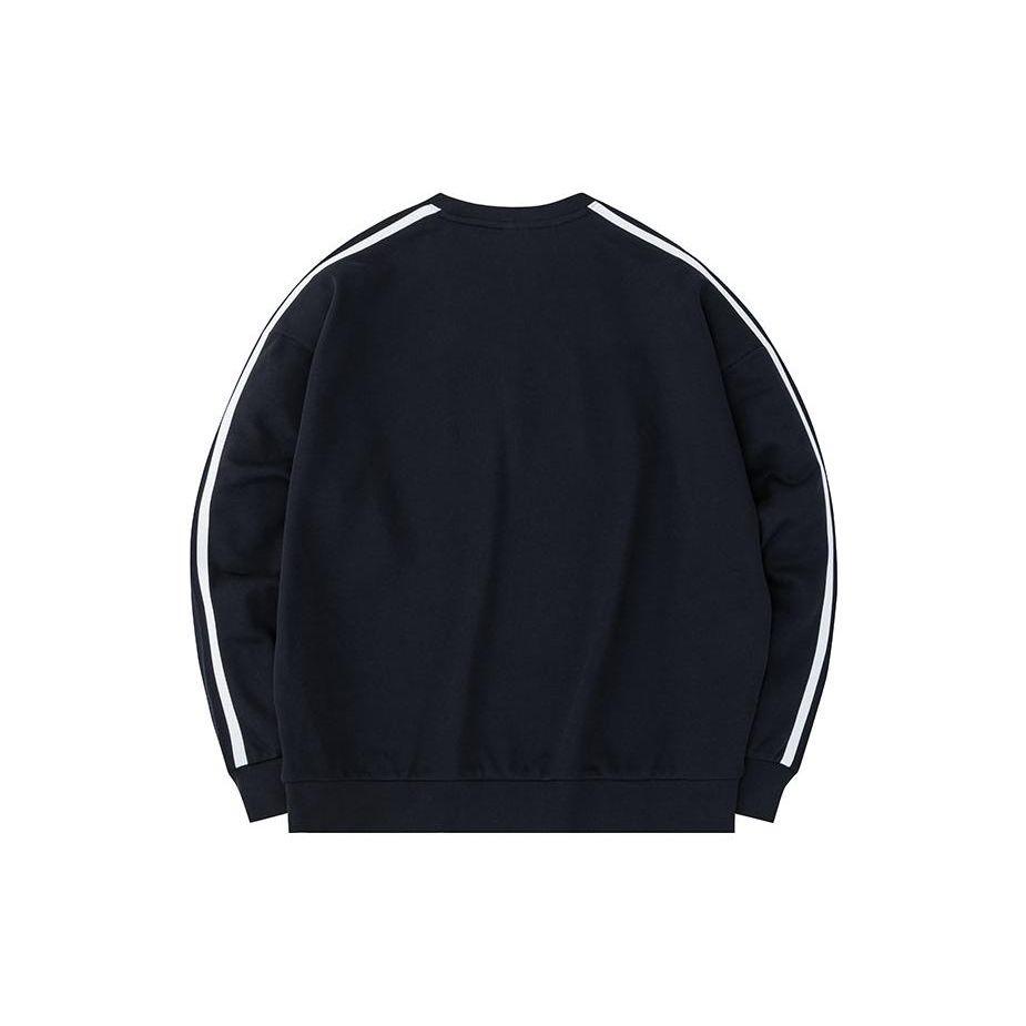 Anta Letter Crew Neck Pullover Sweatshirt Men Tops Basic-Black 952338704-3