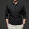 Nou Tricou Polo Casual de Afaceri pentru Bărbați, cu Mânecă Lungă, Culoare Uni, la Modă, Călduros, Confortabil, Versatil pentru Patru Sezoane