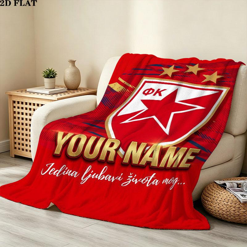 Fußballverein Roter Stern Decke, Hohe Qualität, Bequem für Alle Jahreszeiten, Heimdekoration, Wärme und Komfort