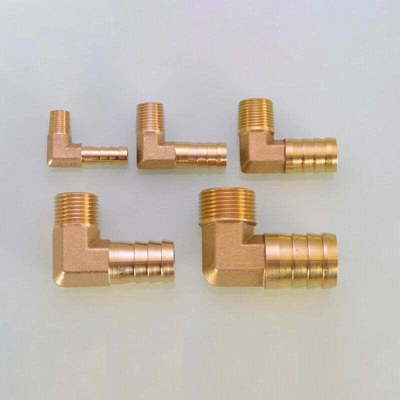 Messing 1/8" 3/8" 1/4" 3/4" BSP 90 Grad Außengewinde Winkelstück Schlauchtülle Stacheltülle Luft Gas Fitting Pagodenverbinder 6/8/10/12/14/19mm