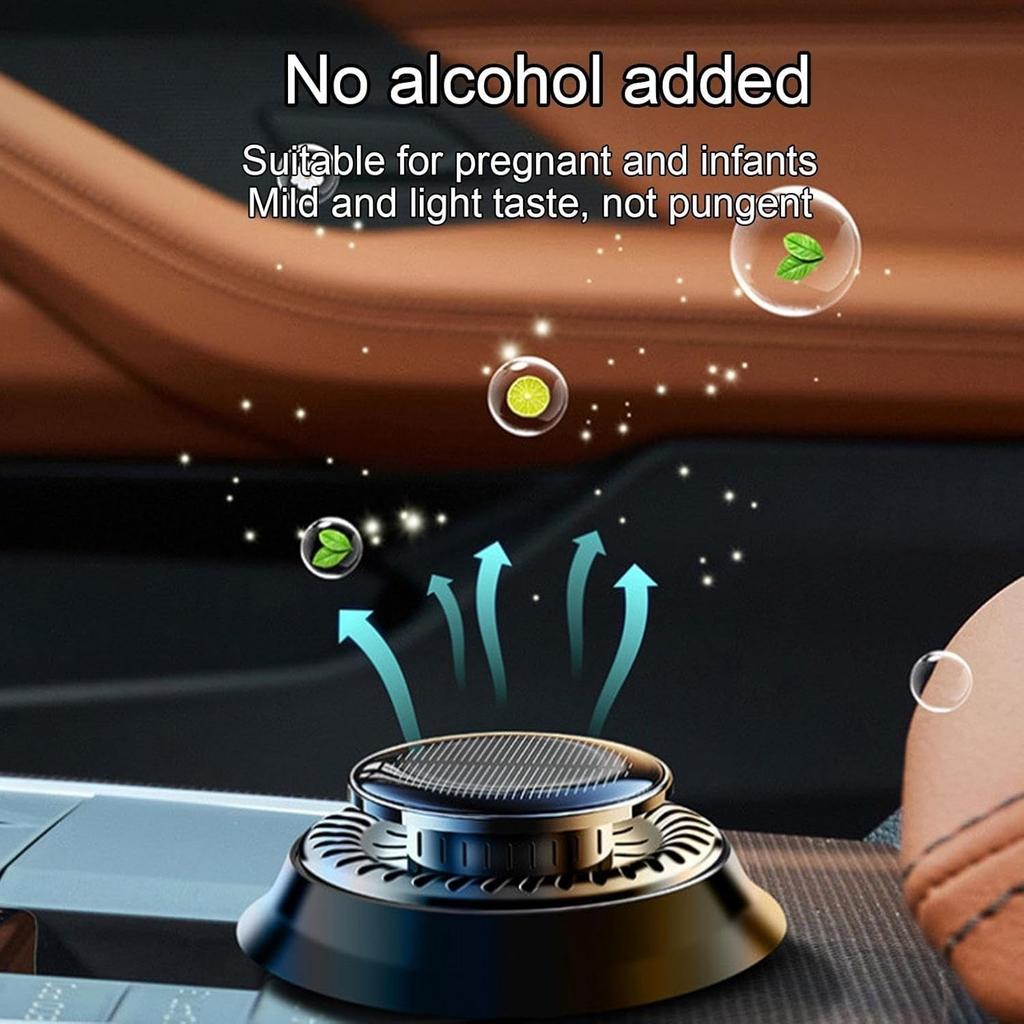 Solar Powered Car Air Freshener - Cyclone Car Diffuser Solar Odor Eliminator Fragrance Ornament White