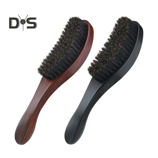 Wave Brush Men Styling Wooden Beard Brush Bristle Hair Brush Beard Styling Accessory for Home Salon Travel