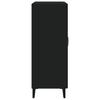 Entrance Side Cabinet / Sofa Sideboard / Living Room Storage Cabinet / Bathroom Shelf with Transparent Double Door Design, Black 69.5x34x90 Cm