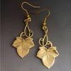 Vintage Maple Leaf Long Earrings Inspire By Elegant Styles Featuring Oil Drip Designs Accessory for Fashionable Women