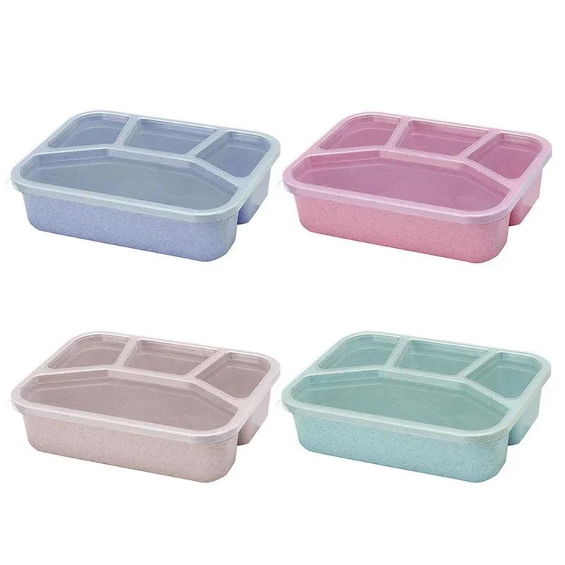 1PC Wheat Straw Microwave Bento Lunch Box Travel Picnic Food Fruit Container Storage Lunch Box for Kids Adult Child