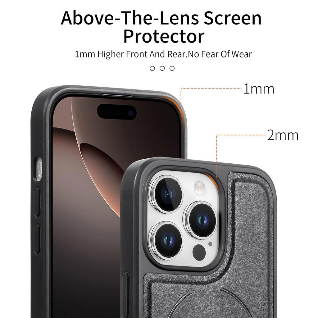 Für iPhone 15 Pro Max Magnetische Hülle CASENEO Armband PU-Leder + PC Stoßfeste Handyhülle