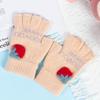 New half-finger gloves women's winter strawberry fleece thickened fashion open finger cold warm knitted plush gloves