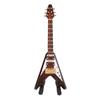 Wooden Miniature Electric Guitar Model with Stand and Case Coffee Mini Musical Instrument Model Decoration 10cm