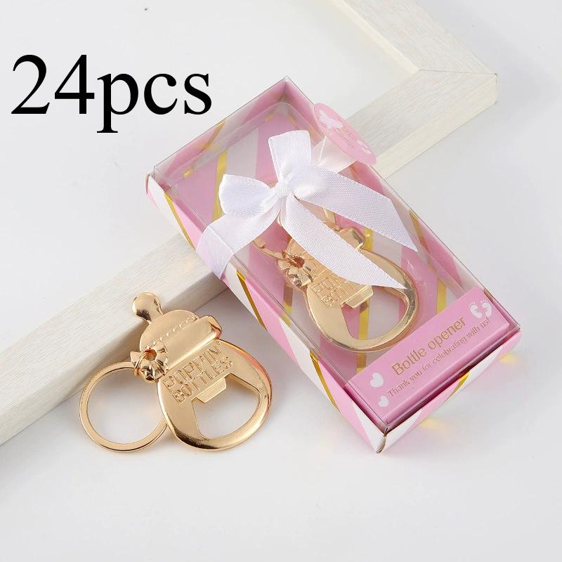 

24 шт. Золотые открывалки для бутылок Идеально подходят для вечеринок, дней рождений, гендерных вечеринок и подарков на День святого Валентина Металл, Украшения для вечеринок Элегантная открывалка для бутылок 24 Packs розовый