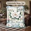 Floral Elegance 8 Theme Throw Blanket Custom Name Text Personalized Blanket Soft Cozy Blanket for Home Sofa Bed