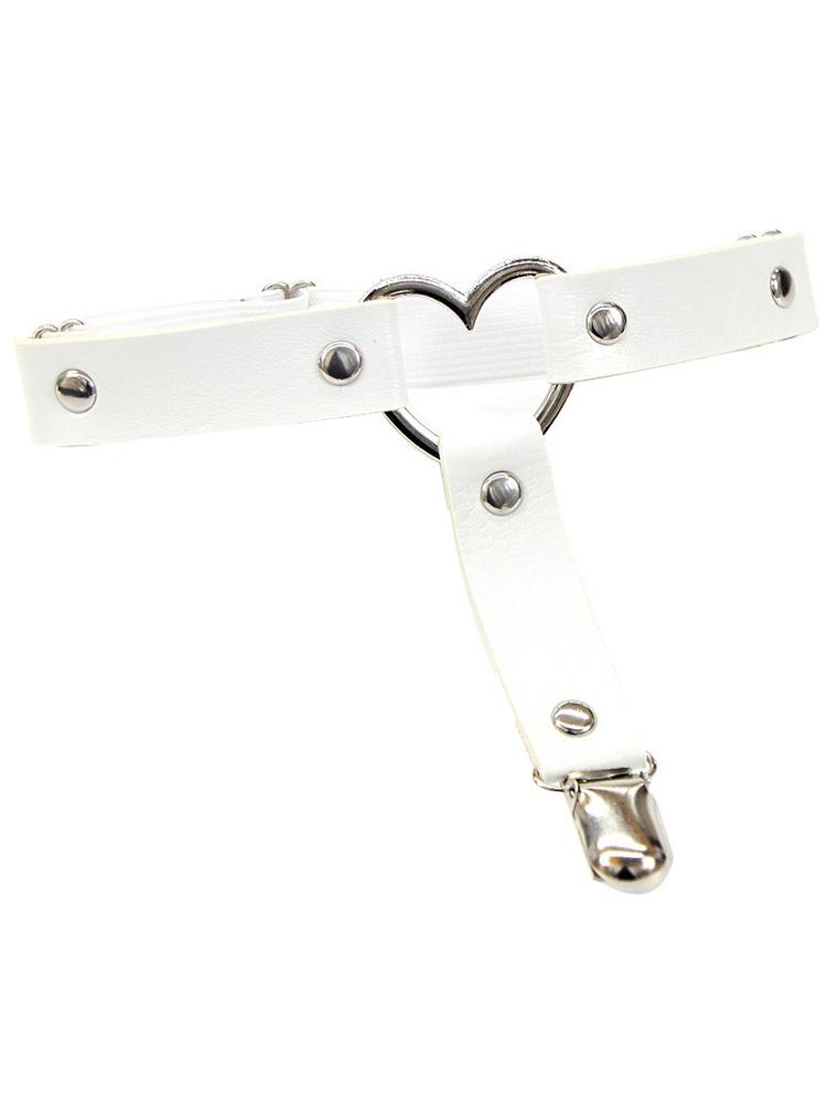 Gothic Harness Women Collar Chain Choker Sexy PU Leather Chain Pendant Collar Choker Necklace Cosplay Accessories for Couples
