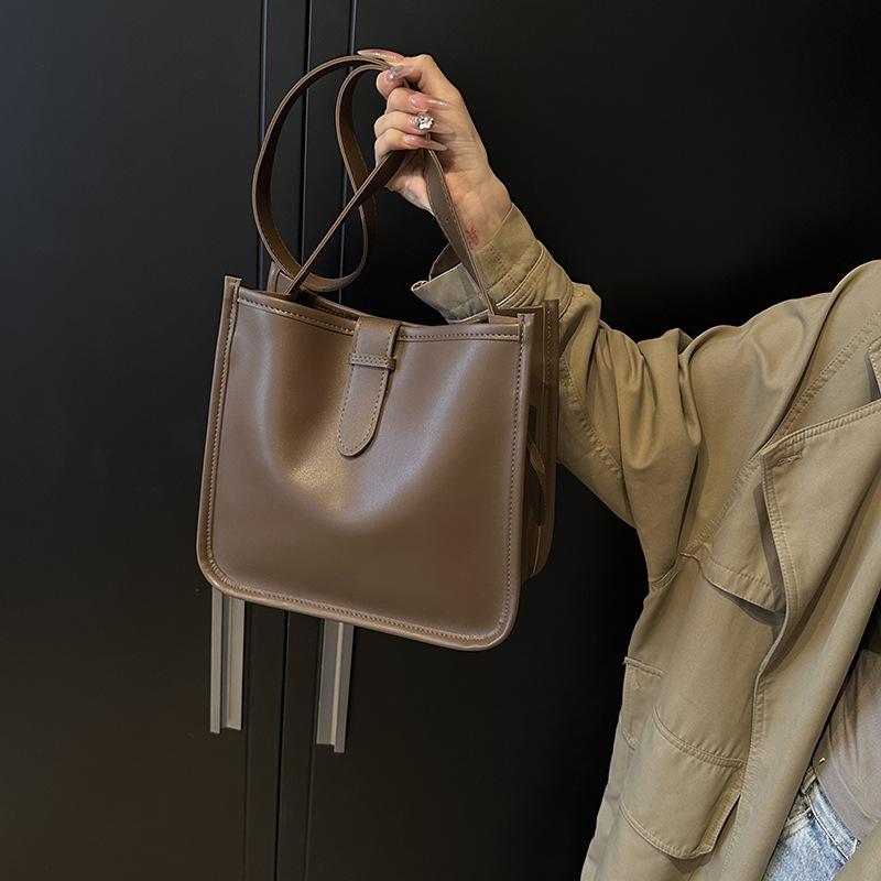 Premium bag fashionable and simple solid color tote tote bag versatile shoulder messenger women's bag