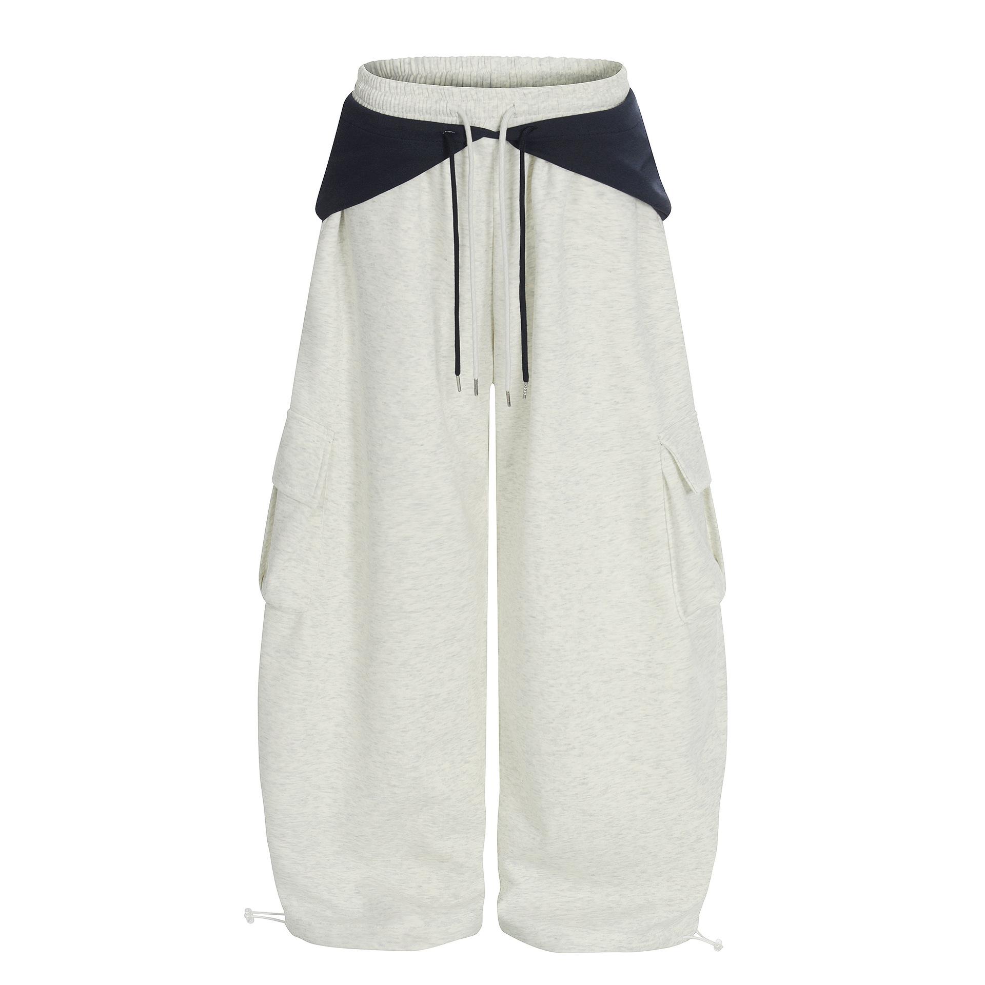 Retro Wide-Leg Hip Hop Work Pants XL серый