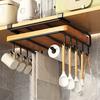 Installation-free Kitchen Cabinet Under Shelf No-Punch Large Capacity Storage Board Pot Cover Holder Towel Tissue Storage Rack