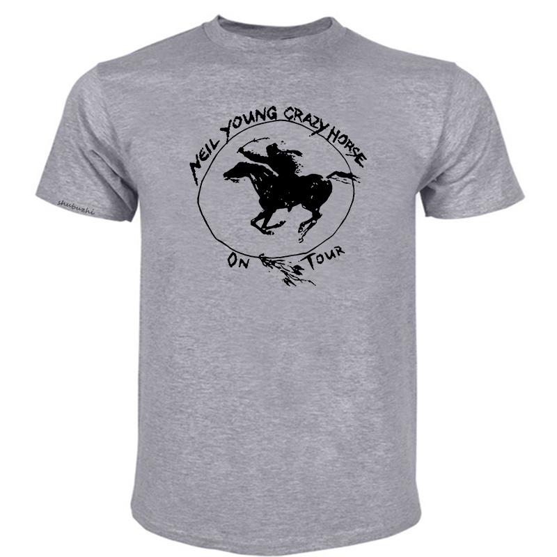 

Summer Tshirt Men Cotton T Shirt New Neil Young Crazy Horse Company Fashion Unisex printing Teeshirt High Quality Euro Size 4XL